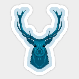 Blue deer parable of the forest god Sticker